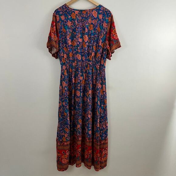 Pretty Garden Boho Hippie Flower Maxi Dress Size XL - Picture 3 of 11